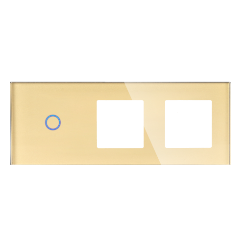 Panel Szklany Potrójny 1G2F Złoty DC Smart Home