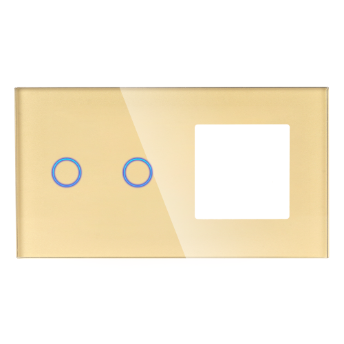 Panel Szklany Podwójny 2G1F Złoty DC Smart Home