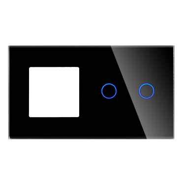 Panel Szklany Podwójny 1F2G Czarny DC Smart Home
