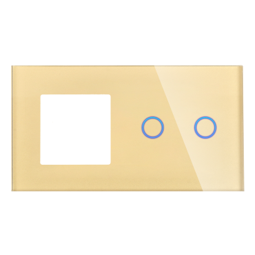 Panel Szklany Podwójny 1F2G Złoty DC Smart Home