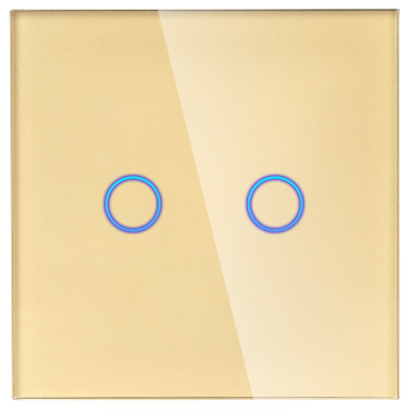 Panel Szklany Pojedynczy 2G Złoty DC Smart Home