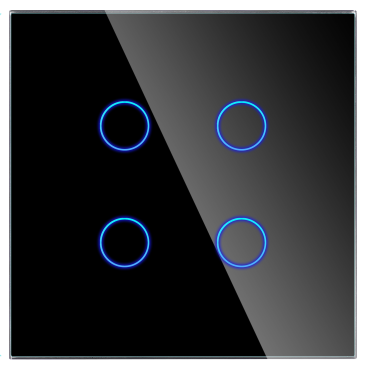 Panel Szklany Pojedynczy 4G Czarny DC Smart Home