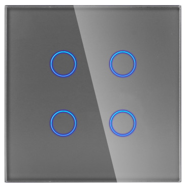 Panel Szklany Pojedynczy 4G Szary DC Smart Home