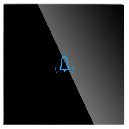 Panel Szklany Pojedynczy Dzwonkowy Czarny DC Smart Home