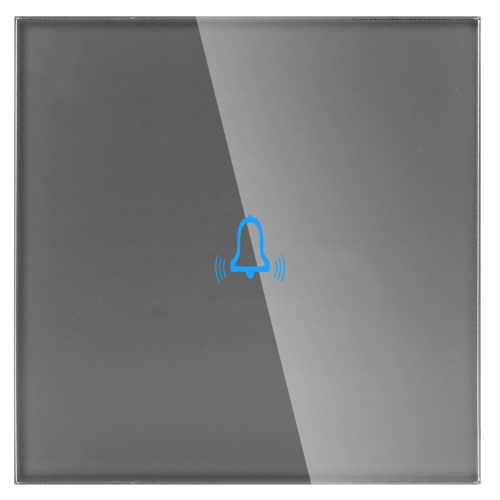 Panel Szklany Pojedynczy Dzwonkowy Szary DC Smart Home