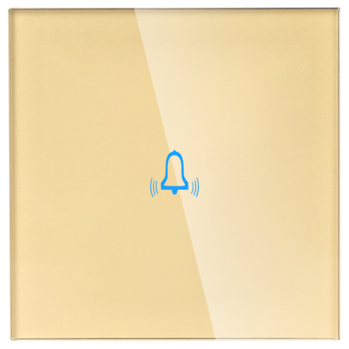 Panel Szklany Pojedynczy Dzwonkowy Złoty DC Smart Home