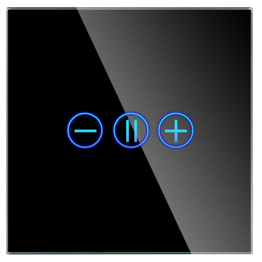 Panel Szklany Pojedynczy Ściemniacz Czarny DC Smart Home