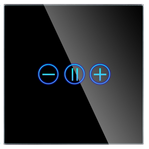 Panel Szklany Pojedynczy Ściemniacz Czarny DC Smart Home