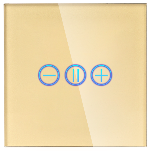 Panel Szklany Pojedynczy Ściemniacz Złoty DC Smart Home