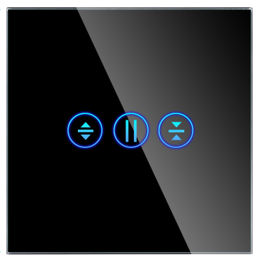 Panel Szklany Pojedynczy Rolet Czarny DC Smart Home