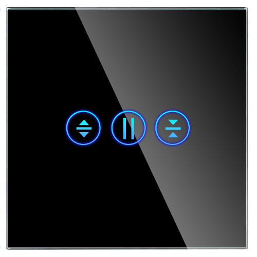 Panel Szklany Pojedynczy Rolet Czarny DC Smart Home