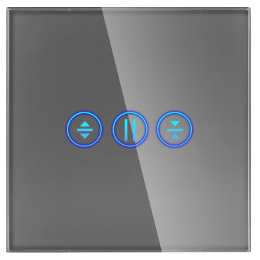 Panel Szklany Pojedynczy Rolet Szary DC Smart Home