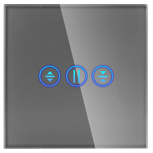 Panel Szklany Pojedynczy Rolet Szary DC Smart Home