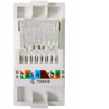 Moduł gniazda LAN CAT6 RJ45 internetu biały DC SMART HOME