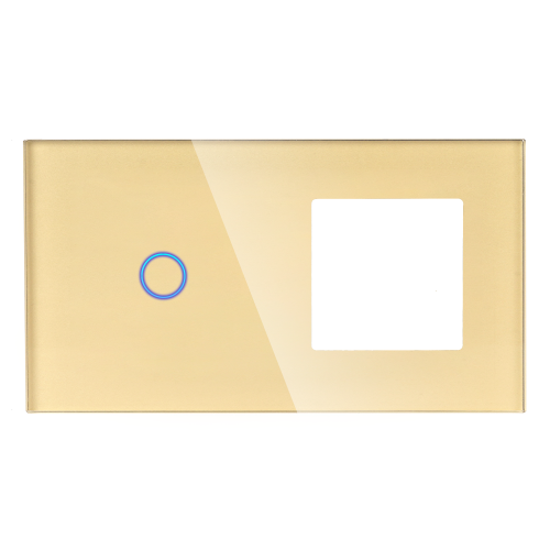 Panel Szklany Podwójny 1G1F Złoty DC Smart Home