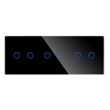 Panel Szklany Potrójny 2G2G2G Czarny DC Smart Home