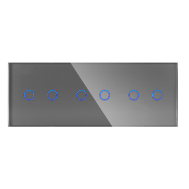 Panel Szklany Potrójny 2G2G2G Szary DC Smart Home