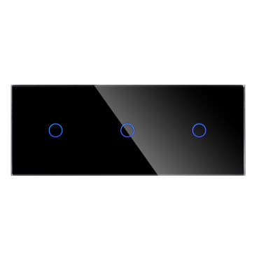 Panel Szklany Potrójny 1G1G1G Czarny DC Smart Home