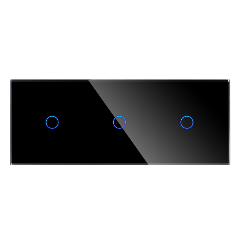 Panel Szklany Potrójny 1G1G1G Czarny DC Smart Home