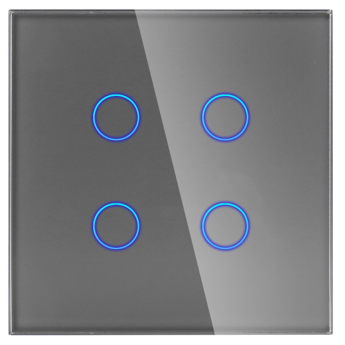 Włącznik dotykowy poczwórny Szary z N