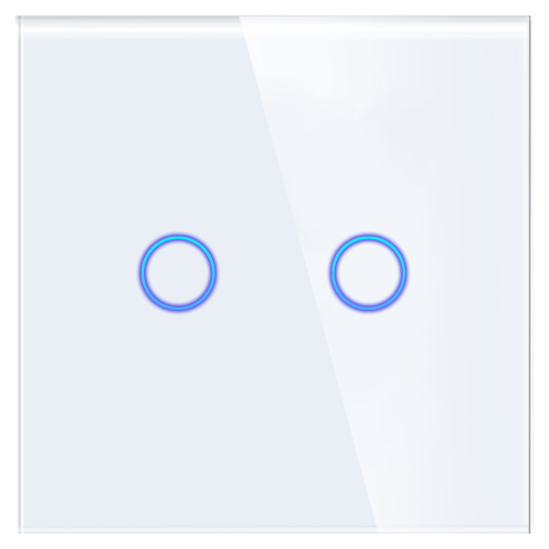 Włącznik dotykowy podwójny Biały Bez N