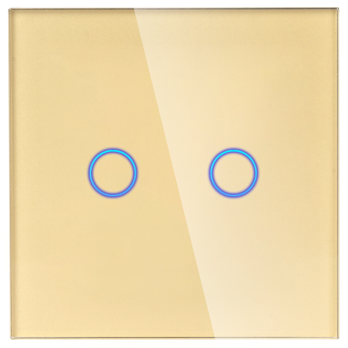 Włącznik dotykowy podwójny Złoty Bez N