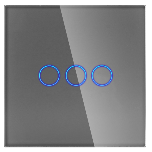 Włącznik dotykowy potrójny Szary Bez N