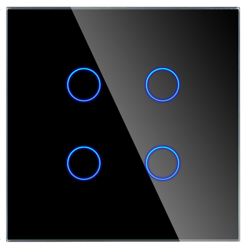 Włącznik dotykowy poczwórny Czarny Bez N