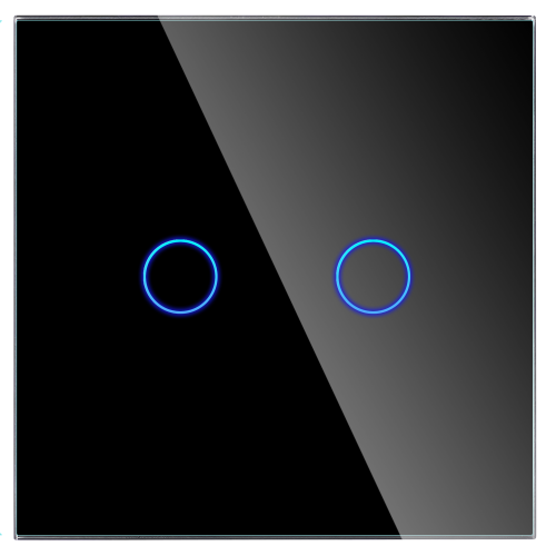Włącznik dotykowy podwójny ZigBee 2.4GHz Czarny Bez N