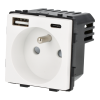 Moduł gniazda elektrycznego z ładowarką USB A+C 230V pojedynczy biały