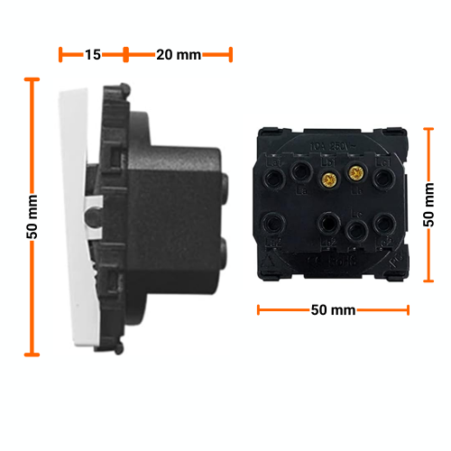 Moduł włącznik mechaniczny światła pojedynczy szary