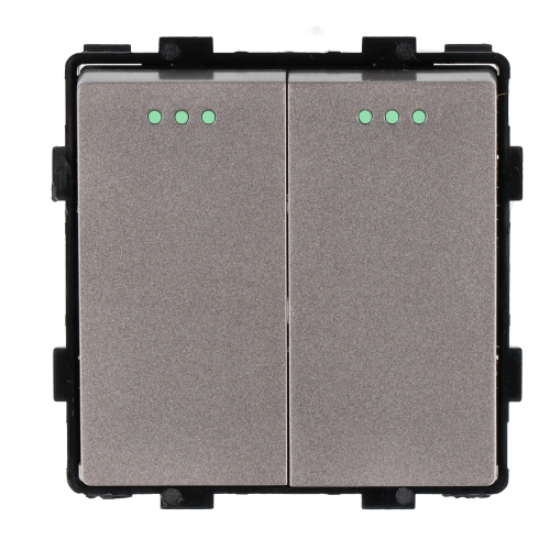 Moduł włącznik mechaniczny światła podwójny szary