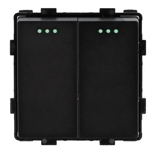 Moduł włącznik mechaniczny światła podwójny schodowy czarny