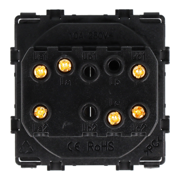 Moduł włącznik mechaniczny światła podwójny schodowy czarny