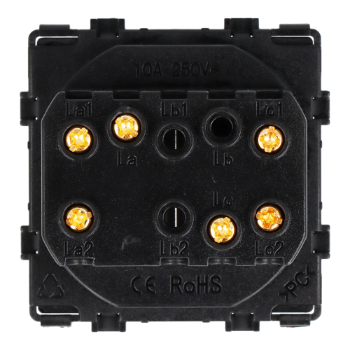 Moduł włącznik mechaniczny światła podwójny schodowy złoty