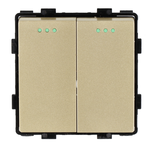 Moduł włącznik mechaniczny światła podwójny schodowy złoty