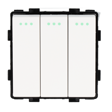 Moduł włącznik mechaniczny światła potrójny biały