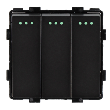 Moduł włącznik mechaniczny światła potrójny czarny