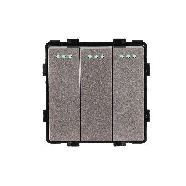 Moduł włącznik mechaniczny światła potrójny szary