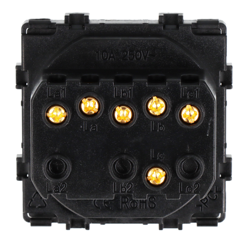 Moduł włącznik mechaniczny światła potrójny złoty