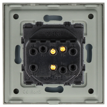 Włącznik szklany mechaniczny światła pojedynczy schodowy szary