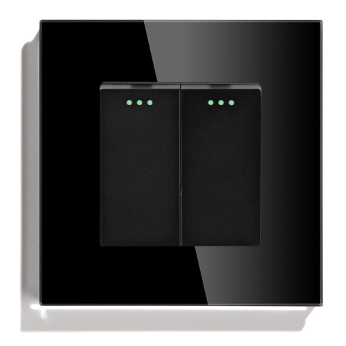 Włącznik szklany mechaniczny światła podwójny czarny