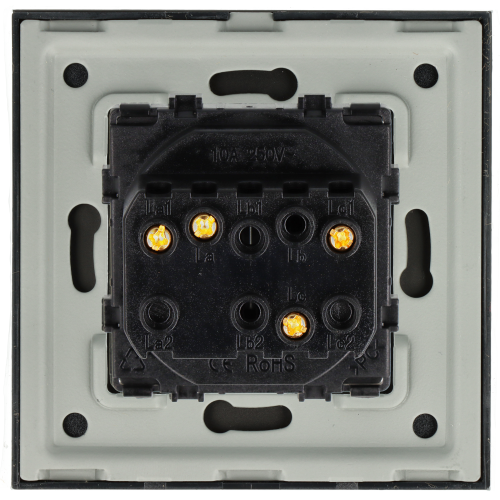 Włącznik szklany mechaniczny światła podwójny czarny