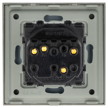 Włącznik szklany mechaniczny światła podwójny szary