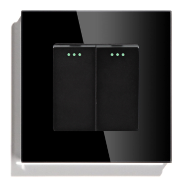 Włącznik szklany mechaniczny światła podwójny schodowy czarny