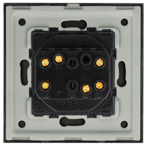 Włącznik szklany mechaniczny światła podwójny schodowy czarny