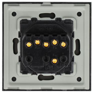 Włącznik szklany mechaniczny światła potrójny czarny