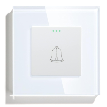 Włącznik szklany mechaniczny dzwonkowy impulsowy biały