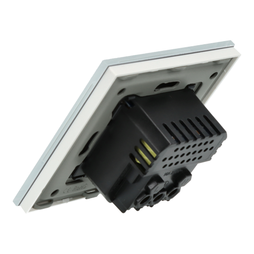 Gniazdo elektryczne pojedyncze z ładowarką USB A+A Białe z ramką szklaną