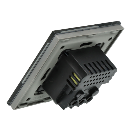 Gniazdo elektryczne pojedyncze z ładowarką USB A+A Szare z ramką szklaną